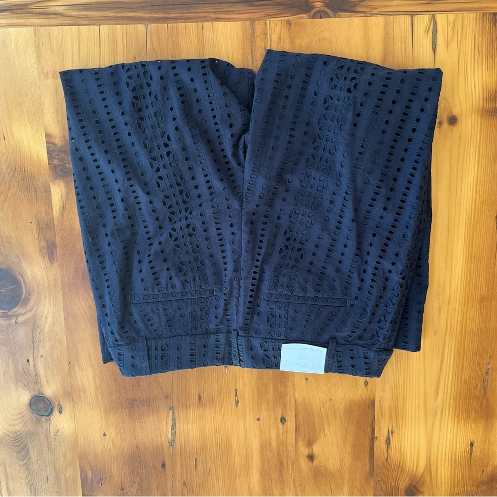 LOFT Navy Eyelet Capris - Picture 2 of 3